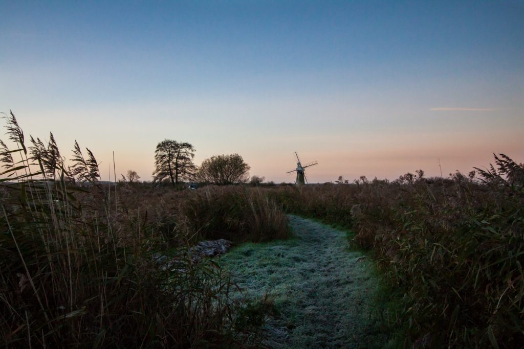 broads winter sunrise landscape