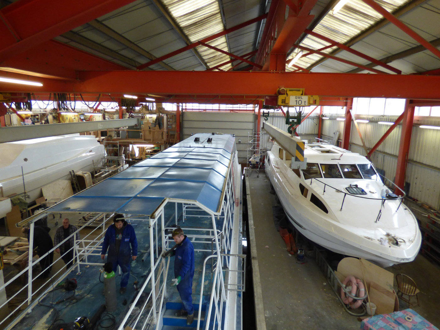 Aeriel shot showing all three boats