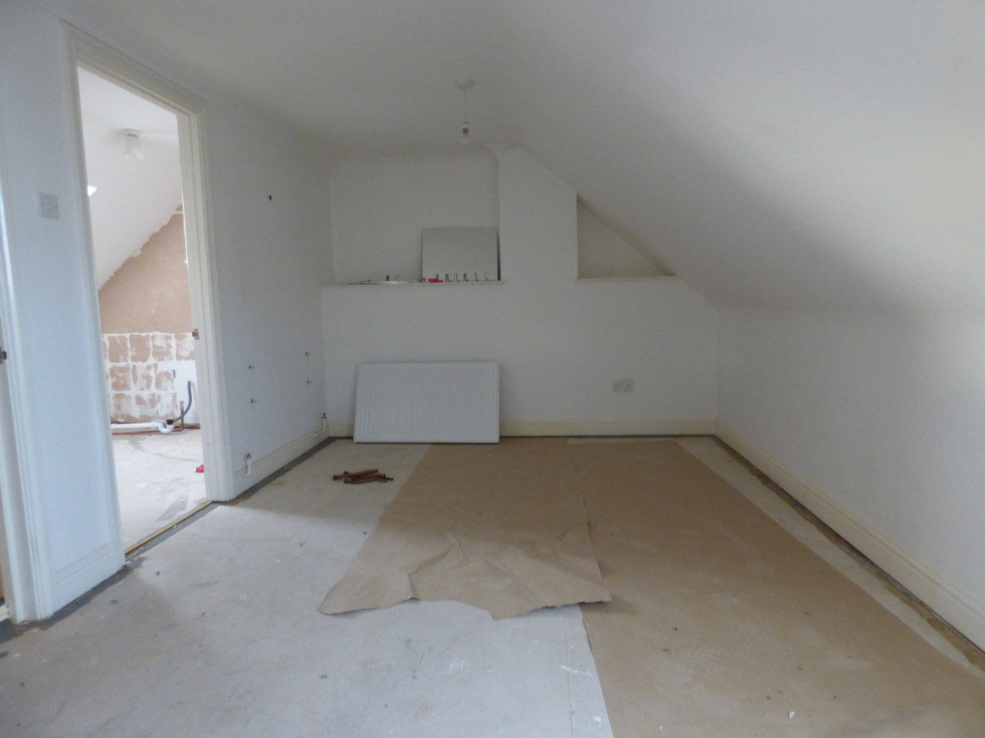 Master bedroom looking to en suite