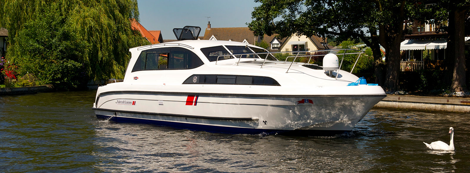 A boat for hire on the Norfolk Broads