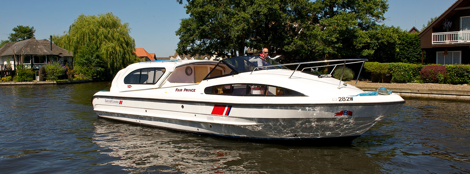 A boat for hire on the Norfolk Broads