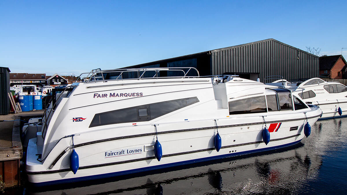 A boat for hire on the Norfolk Broads